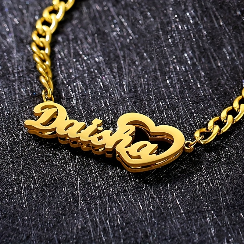 Personalized Shiny Frosted Name Double Necklace, Bohemian Gift